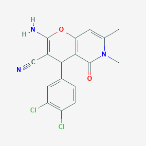 2-amino-4-(3,4-dichlorophenyl)-6,7-dimethyl-5-oxo-5,6-dihydro-4H-pyrano[3,2-c]pyridine-3-carbonitrile