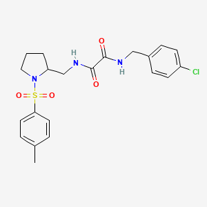 molecular formula C21H24ClN3O4S B2483883 N1-(4-氯苯甲基)-N2-((1-对甲苯磺酰吡咯啉-2-基)甲基)草酰胺 CAS No. 877817-15-7