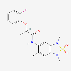 molecular formula C18H20FN3O4S B2483884 2-(2-fluorophenoxy)-N-(1,3,6-trimethyl-2,2-dioxido-1,3-dihydrobenzo[c][1,2,5]thiadiazol-5-yl)propanamide CAS No. 2034542-95-3