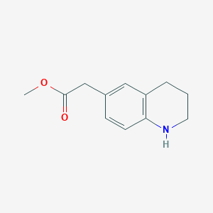 molecular formula C12H15NO2 B2483886 Methyl 2-(1,2,3,4-tetrahydroquinolin-6-yl)acetate CAS No. 5622-50-4