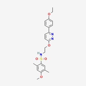 molecular formula C23H27N3O5S B2483888 N-(2-((6-(4-ethoxyphenyl)pyridazin-3-yl)oxy)ethyl)-4-methoxy-2,5-dimethylbenzenesulfonamide CAS No. 920169-14-8