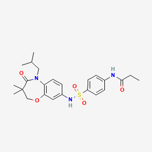 N-(4-(N-(5-isobutyl-3,3-dimethyl-4-oxo-2,3,4,5-tetrahydrobenzo[b][1,4]oxazepin-8-yl)sulfamoyl)phenyl)propionamide