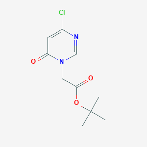 molecular formula C10H13ClN2O3 B2483892 叔丁基-2-(4-氯-6-氧代嘧啶-1-基)乙酸酯 CAS No. 2490413-04-0
