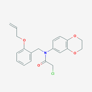 molecular formula C20H20ClNO4 B2483893 2-chloro-N-(2,3-dihydro-1,4-benzodioxin-6-yl)-N-{[2-(prop-2-en-1-yloxy)phenyl]methyl}acetamide CAS No. 851452-59-0