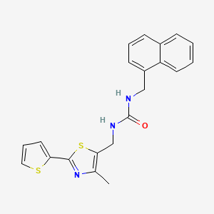 molecular formula C21H19N3OS2 B2483895 1-((4-Methyl-2-(thiophen-2-yl)thiazol-5-yl)methyl)-3-(naphthalen-1-ylmethyl)urea CAS No. 1396871-68-3