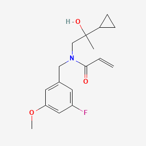 molecular formula C17H22FNO3 B2483903 N-(2-Cyclopropyl-2-hydroxypropyl)-N-[(3-fluoro-5-methoxyphenyl)methyl]prop-2-enamide CAS No. 2411302-26-4