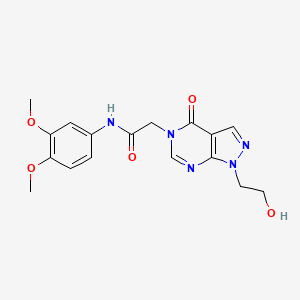 N-(3,4-dimethoxyphenyl)-2-[1-(2-hydroxyethyl)-4-oxopyrazolo[3,4-d]pyrimidin-5-yl]acetamide