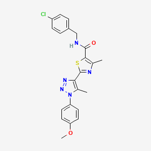 molecular formula C22H20ClN5O2S B2483909 N-(4-氯苄基)-2-(1-(4-甲氧基苯基)-5-甲基-1H-1,2,3-三唑-4-基)-4-甲基噻唑-5-甲酰胺 CAS No. 1207049-89-5