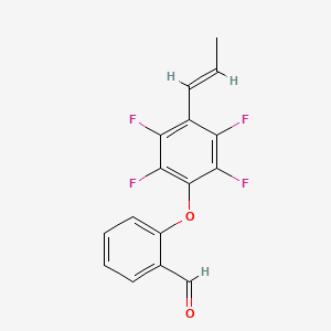 molecular formula C16H10F4O2 B2483920 2-[2,3,5,6-tetrafluoro-4-[(E)-prop-1-enyl]phenoxy]benzaldehyde CAS No. 694453-77-5