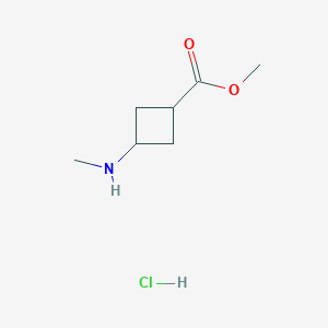 molecular formula C7H14ClNO2 B2483925 Methyl cis-3-(methylamino)cyclobutane-1-carboxylate hydrochloride CAS No. 1989638-36-9