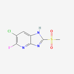 B2483927 6-Chloro-5-iodo-2-(methylsulfonyl)-3H-imidazo[4,5-b]pyridine CAS No. 1394373-18-2