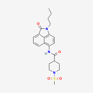 molecular formula C22H27N3O4S B2483929 N-(1-butyl-2-oxo-1,2-dihydrobenzo[cd]indol-6-yl)-1-(methylsulfonyl)piperidine-4-carboxamide CAS No. 1058463-73-2