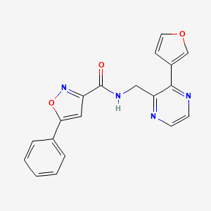 molecular formula C19H14N4O3 B2483940 N-((3-(furan-3-yl)pyrazin-2-yl)methyl)-5-phenylisoxazole-3-carboxamide CAS No. 2034611-80-6