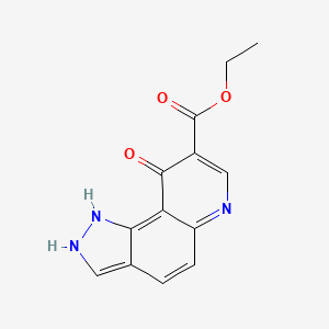molecular formula C13H11N3O3 B2483942 ethyl 9-oxo-6,9-dihydro-1H-pyrazolo[3,4-f]quinoline-8-carboxylate CAS No. 65642-22-0