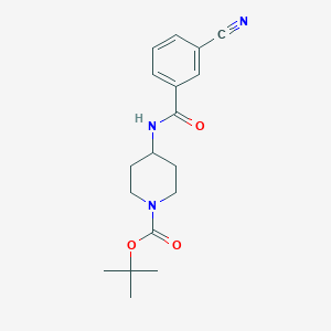 molecular formula C18H23N3O3 B2483949 叔丁基 4-(3-氰基苯甲酰氨基)哌啶-1-羧酸酯 CAS No. 1286274-24-5