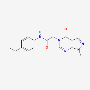 molecular formula C16H17N5O2 B2483953 N-(4-ethylphenyl)-2-(1-methyl-4-oxo-1,4-dihydro-5H-pyrazolo[3,4-d]pyrimidin-5-yl)acetamide CAS No. 866844-57-7