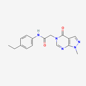 molecular formula C16H17N5O2 B2483953 N-(4-etilfenil)-2-{1-metil-4-oxo-1H,4H,5H-pirazolo[3,4-d]pirimidin-5-il}acetamida CAS No. 866844-57-7