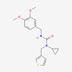 molecular formula C18H22N2O3S B2483956 1-环丙基-3-(3,4-二甲氧基苯甲基)-1-(噻吩-3-基甲基)脲 CAS No. 1235377-66-8