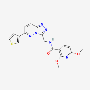 molecular formula C18H16N6O3S B2483962 2,6-dimethoxy-N-((6-(thiophen-3-yl)-[1,2,4]triazolo[4,3-b]pyridazin-3-yl)methyl)nicotinamide CAS No. 1903157-16-3