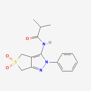 molecular formula C15H17N3O3S B2483969 N-(5,5-dioxido-2-phenyl-4,6-dihydro-2H-thieno[3,4-c]pyrazol-3-yl)isobutyramide CAS No. 681265-30-5