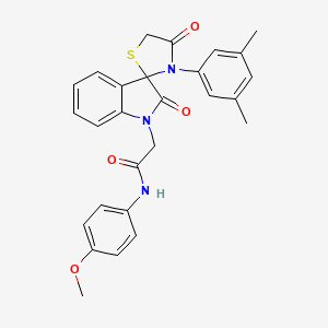 molecular formula C27H25N3O4S B2483986 2-(3'-(3,5-dimethylphenyl)-2,4'-dioxospiro[indoline-3,2'-thiazolidin]-1-yl)-N-(4-methoxyphenyl)acetamide CAS No. 894559-39-8