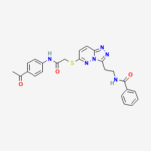 molecular formula C24H22N6O3S B2483987 N-(2-(6-((2-((4-acetylphenyl)amino)-2-oxoethyl)thio)-[1,2,4]triazolo[4,3-b]pyridazin-3-yl)ethyl)benzamide CAS No. 872994-13-3