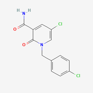 molecular formula C13H10Cl2N2O2 B2483988 5-Chloro-1-(4-chlorobenzyl)-2-oxo-1,2-dihydro-3-pyridinecarboxamide CAS No. 338977-27-8