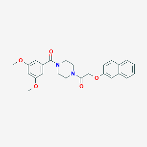 molecular formula C25H26N2O5 B248399 1-[4-(3,5-Dimethoxy-benzoyl)-piperazin-1-yl]-2-(naphthalen-2-yloxy)-ethanone 