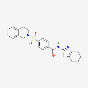 4-((3,4-dihydroisoquinolin-2(1H)-yl)sulfonyl)-N-(4,5,6,7-tetrahydrobenzo[d]thiazol-2-yl)benzamide