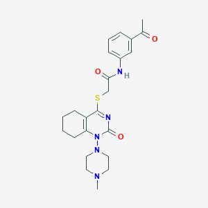 N-(3-acetylphenyl)-2-((1-(4-methylpiperazin-1-yl)-2-oxo-1,2,5,6,7,8-hexahydroquinazolin-4-yl)thio)acetamide