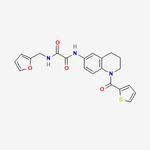 molecular formula C21H19N3O4S B2484000 N-(呋喃-2-基甲基)-N'-[1-(噻吩-2-甲酰)-3,4-二氢-2H-喹啉-6-基]酰胺 CAS No. 899945-33-6