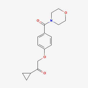 molecular formula C16H19NO4 B2484004 1-环丙基-2-(4-(吗啉-4-甲酰)苯氧基)乙酮 CAS No. 1251562-22-7