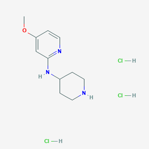 molecular formula C11H20Cl3N3O B2484012 4-Methoxy-N-(piperidin-4-yl)pyridin-2-amine trihydrochloride CAS No. 1779134-29-0