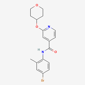 molecular formula C18H19BrN2O3 B2484015 N-(4-溴-2-甲基苯基)-2-((四氢-2H-吡喃-4-基氧基)异吡啉-2-基甲酰胺 CAS No. 2034447-51-1