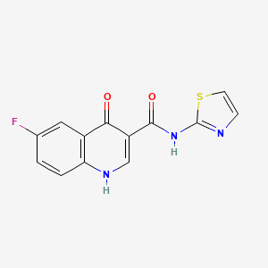 molecular formula C13H8FN3O2S B2484017 6-fluoro-4-hydroxy-N-(thiazol-2-yl)quinoline-3-carboxamide CAS No. 950229-84-2