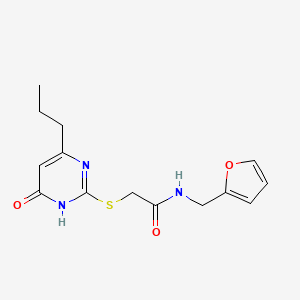 molecular formula C14H17N3O3S B2484018 N-[(furan-2-yl)methyl]-2-[(6-oxo-4-propyl-1,6-dihydropyrimidin-2-yl)sulfanyl]acetamide CAS No. 380552-70-5