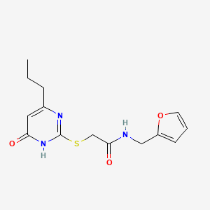 molecular formula C14H17N3O3S B2484018 N-(furan-2-ylmethyl)-2-((6-oxo-4-propyl-1,6-dihydropyrimidin-2-yl)thio)acetamide CAS No. 380552-70-5