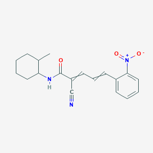 molecular formula C19H21N3O3 B2484020 2-cyano-N-(2-methylcyclohexyl)-5-(2-nitrophenyl)penta-2,4-dienamide CAS No. 380556-58-1