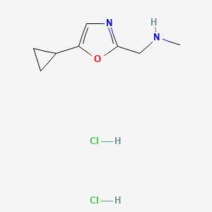 molecular formula C8H14Cl2N2O B2484025 1-(5-Cyclopropyl-1,3-oxazol-2-yl)-N-methylmethanamine;dihydrochloride CAS No. 2413898-84-5