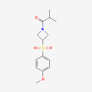 molecular formula C14H19NO4S B2484040 1-(3-((4-甲氧基苯基)磺酰)氮杂环丁烷-1-基)-2-甲基丙酮 CAS No. 1797086-09-9