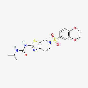 1-(5-((2,3-Dihydrobenzo[b][1,4]dioxin-6-yl)sulfonyl)-4,5,6,7-tetrahydrothiazolo[5,4-c]pyridin-2-yl)-3-isopropylurea