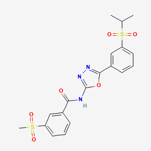 molecular formula C19H19N3O6S2 B2484051 N-(5-(3-(isopropylsulfonyl)phenyl)-1,3,4-oxadiazol-2-yl)-3-(methylsulfonyl)benzamide CAS No. 922074-91-7