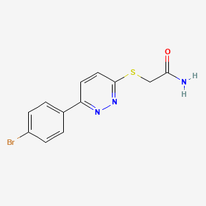 molecular formula C12H10BrN3OS B2484062 2-[6-(4-溴苯基)吡啶并-3-基]硫醚乙酰胺 CAS No. 70420-99-4