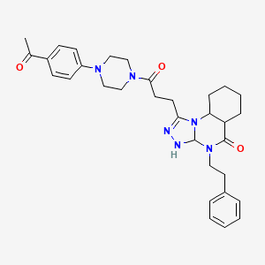 molecular formula C32H32N6O3 B2484077 1-{3-[4-(4-acetylphenyl)piperazin-1-yl]-3-oxopropyl}-4-(2-phenylethyl)-4H,5H-[1,2,4]triazolo[4,3-a]quinazolin-5-one CAS No. 887224-09-1
