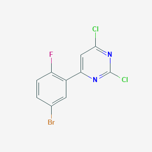 molecular formula C10H4BrCl2FN2 B2484081 4-(5-Bromo-2-fluorophenyl)-2,6-dichloropyrimidine CAS No. 1548193-78-7