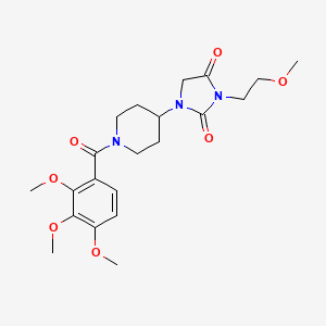 molecular formula C21H29N3O7 B2484084 3-(2-甲氧基乙基)-1-(1-(2,3,4-三甲氧基苯甲酰)哌啶-4-基)咪唑烷-2,4-二酮 CAS No. 2191266-33-6