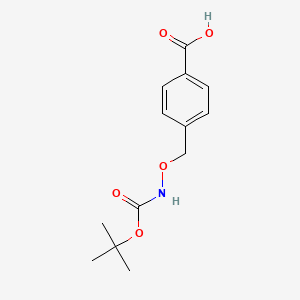 molecular formula C13H17NO5 B2484089 4-((((tert-Butoxycarbonyl)amino)oxy)methyl)benzoic acid CAS No. 2344678-01-7