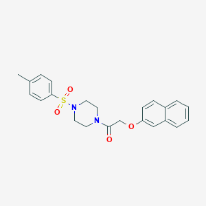 molecular formula C23H24N2O4S B248409 2-{4-[(4-Methylphenyl)sulfonyl]-1-piperazinyl}-2-oxoethyl 2-naphthyl ether 