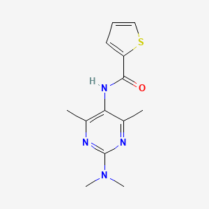 molecular formula C13H16N4OS B2484090 N-(2-(二甲基氨基)-4,6-二甲基嘧啶-5-基)噻吩-2-甲酰胺 CAS No. 1448058-05-6