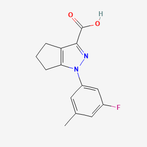 molecular formula C14H13FN2O2 B2484091 1-(3-fluoro-5-methylphenyl)-1H,4H,5H,6H-cyclopenta[c]pyrazole-3-carboxylic acid CAS No. 1519828-13-7